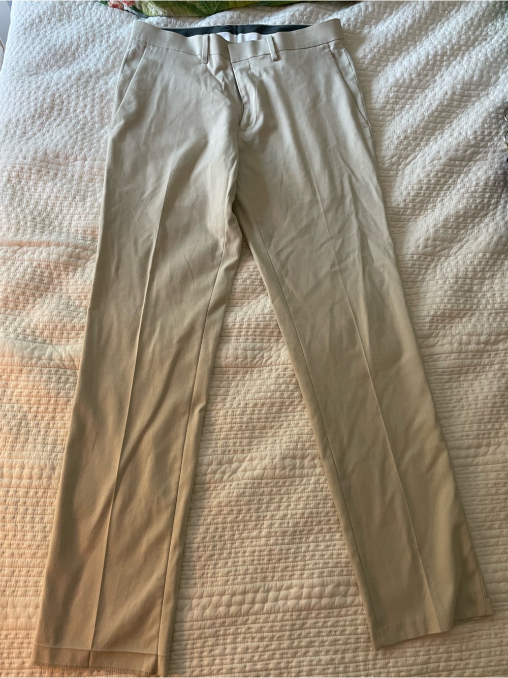Reaction Kenneth Cole Straight-Leg Dress Pants in Light Beige